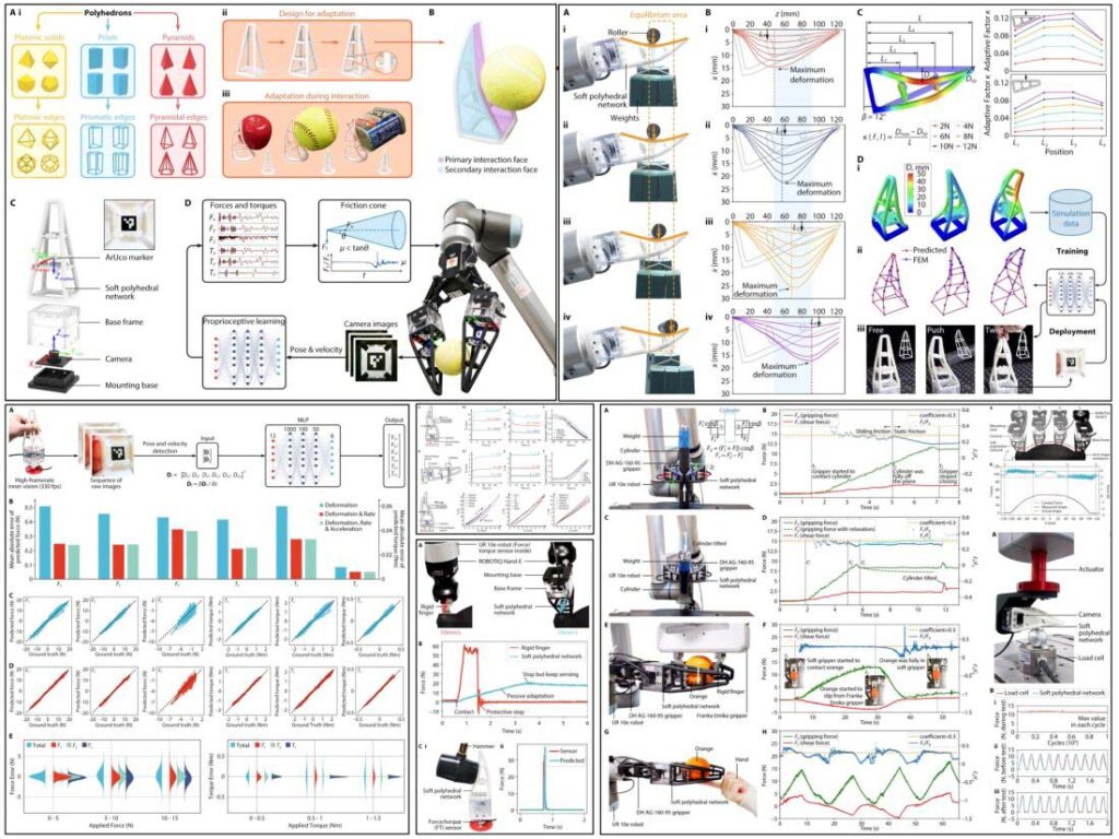 Proprioceptive Learning with Soft Polyhedral Networks